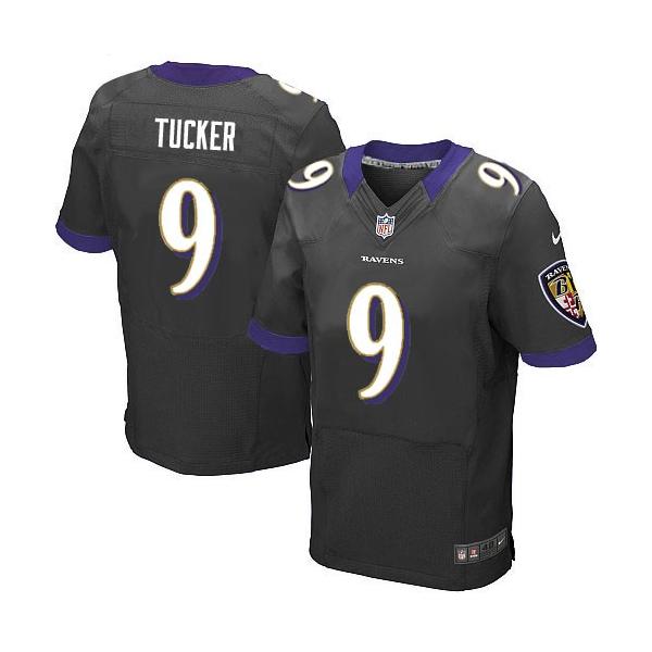 [Elite] Tucker Baltimore Football Team Jersey -Baltimore #9 Justin Tucker Jersey (Black)