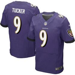 [Elite] Tucker Baltimore Football Team Jersey -Baltimore #9 Justin Tucker Jersey (Purple)