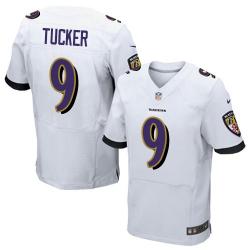 [Elite] Tucker Baltimore Football Team Jersey -Baltimore #9 Justin Tucker Jersey (White)