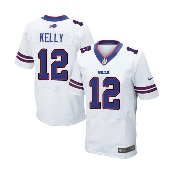 [Elite] Kelly Buffalo Football Team Jersey -Buffalo #12 Jim Kelly Jersey (White)