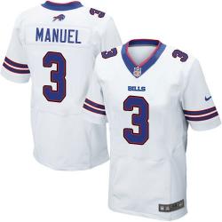 [Elite] Manuel Buffalo Football Team Jersey -Buffalo #3 E.J. Manuel Jersey (White)