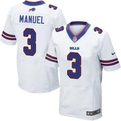 [Elite] Manuel Buffalo Football Team Jersey -Buffalo #3 E.J. Manuel Jersey (White)
