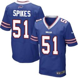 [Elite] Spikes Buffalo Football Team Jersey -Buffalo #51 Takeo Spikes Jersey (Blue)