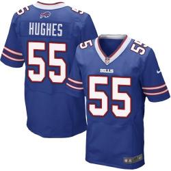 [Elite] Hughes Buffalo Football Team Jersey -Buffalo #55 Jerry Hughes Jersey (Blue)