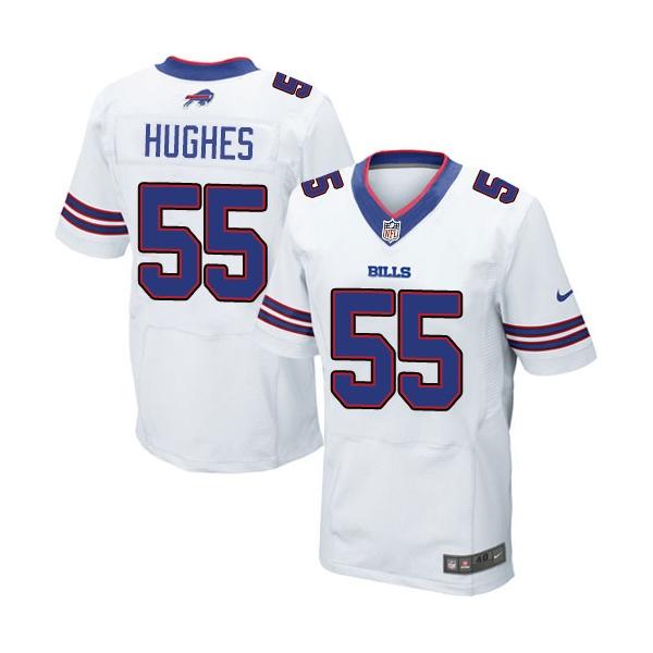 [Elite] Hughes Buffalo Football Team Jersey -Buffalo #55 Jerry Hughes Jersey (White)