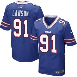 [Elite] Lawson Buffalo Football Team Jersey -Buffalo #91 Manny Lawson Jersey (Blue)