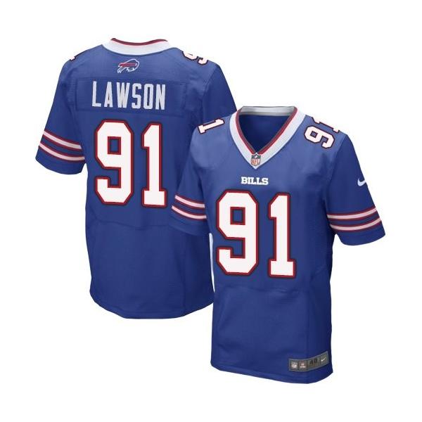 [Elite] Lawson Buffalo Football Team Jersey -Buffalo #91 Manny Lawson Jersey (Blue)