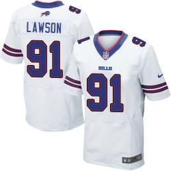[Elite] Lawson Buffalo Football Team Jersey -Buffalo #91 Manny Lawson Jersey (White)