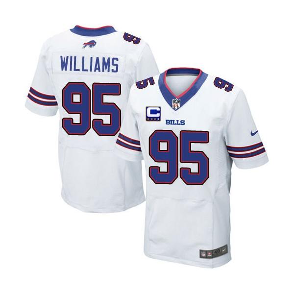 [Elite] Williams Buffalo Football Team Jersey -Buffalo #95 Kyle Williams Jersey (White)