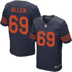[Elite] Allen Chicago Football Team Jersey -Chicago #69 Jared Allen Jersey (Blue, orange number)