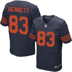 [Elite] Bennett Chicago Football Team Jersey -Chicago #83 Martellus Bennett Jersey (Blue, Orange Number)