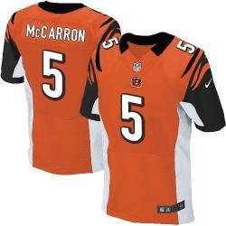 [Elite] McCarron Cincinnati Football Team Jersey -Cincinnati #5 A.J. McCarron Jersey (Orange)