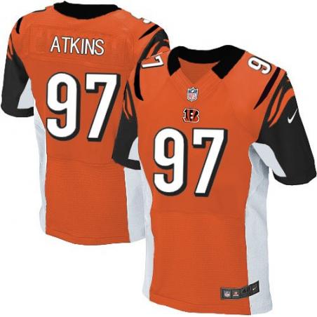 [Elite] Atkins Cincinnati Football Team Jersey -Cincinnati #97 Geno Atkins Jersey (Orange)