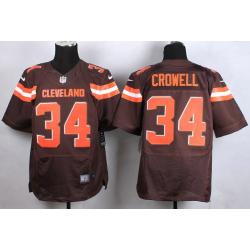 [Elite] Crowell Cleveland Football Team Jersey -Cleveland #34 Isaiah Crowell Jersey (Brow, 2015 new)