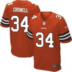 [Elite] Crowell Cleveland Football Team Jersey -Cleveland #34 Isaiah Crowell Jersey (Orange)
