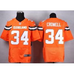 [Elite] Crowell Cleveland Football Team Jersey -Cleveland #34 Isaiah Crowell Jersey (Orange, 2015 new)