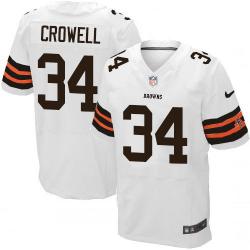 [Elite] Crowell Cleveland Football Team Jersey -Cleveland #34 Isaiah Crowell Jersey (White)