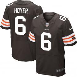 [Elite] Hoyer Cleveland Football Team Jersey -Cleveland #6 Brian Hoyer Jersey (Brown)