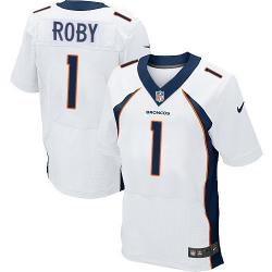 [Elite] Roby Denver Football Team Jersey -Denver #1 Bradley Roby Jersey (White)