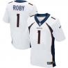 [Elite] Roby Denver Football Team Jersey -Denver #1 Bradley Roby Jersey (White)
