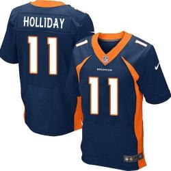 [Elite] Holliday Denver Football Team Jersey -Denver #11 Trindon Holliday Jersey (Blue)