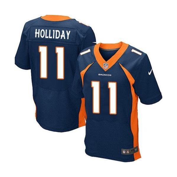 [Elite] Holliday Denver Football Team Jersey -Denver #11 Trindon Holliday Jersey (Blue)