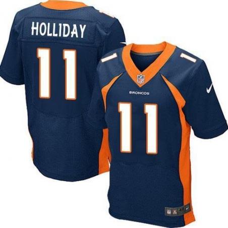 [Elite] Holliday Denver Football Team Jersey -Denver #11 Trindon Holliday Jersey (Blue)
