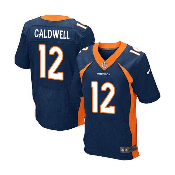 [Elite] Caldwell Denver Football Team Jersey -Denver #12 Andre Caldwell Jersey (Blue)