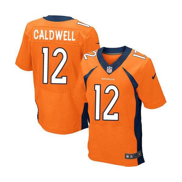 [Elite] Caldwell Denver Football Team Jersey -Denver #12 Andre Caldwell Jersey (Orange)