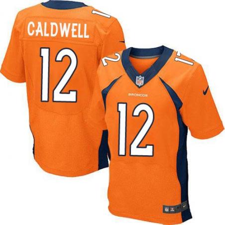 [Elite] Caldwell Denver Football Team Jersey -Denver #12 Andre Caldwell Jersey (Orange)
