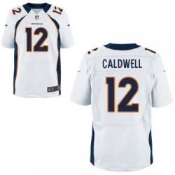 [Elite] Caldwell Denver Football Team Jersey -Denver #12 Andre Caldwell Jersey (White)