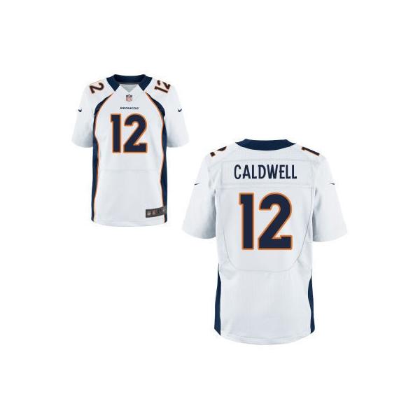 [Elite] Caldwell Denver Football Team Jersey -Denver #12 Andre Caldwell Jersey (White)
