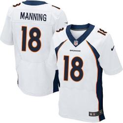 [Elite] Manning Denver Football Team Jersey -Denver #18 Peyton Manning Jersey (White, new)