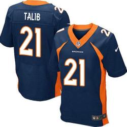 [Elite] Talib Denver Football Team Jersey -Denver #21 Aqib Talib Jersey (Blue)