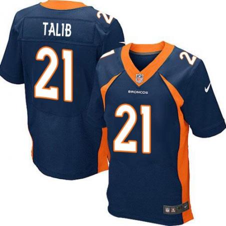[Elite] Talib Denver Football Team Jersey -Denver #21 Aqib Talib Jersey (Blue)