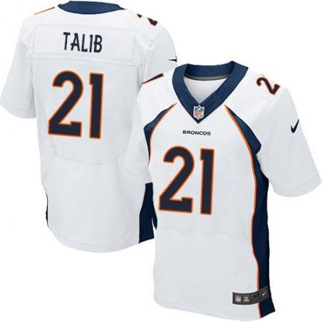 [Elite] Talib Denver Football Team Jersey -Denver #21 Aqib Talib Jersey (White)