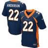 [Elite] Anderson Denver Football Team Jersey -Denver #22 C.J. Anderson Jersey (Blue)