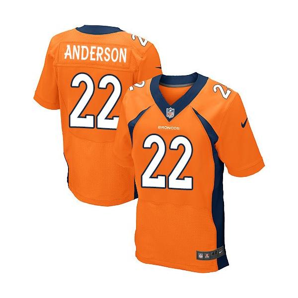 [Elite] Anderson Denver Football Team Jersey -Denver #22 C.J. Anderson Jersey (Orange)