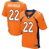 [Elite] Anderson Denver Football Team Jersey -Denver #22 C.J. Anderson Jersey (Orange)