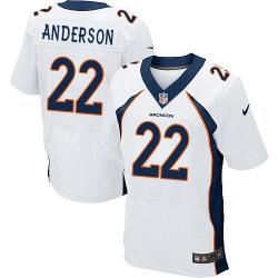 [Elite] Anderson Denver Football Team Jersey -Denver #22 C.J. Anderson Jersey (White)
