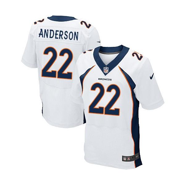 [Elite] Anderson Denver Football Team Jersey -Denver #22 C.J. Anderson Jersey (White)
