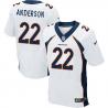 [Elite] Anderson Denver Football Team Jersey -Denver #22 C.J. Anderson Jersey (White)