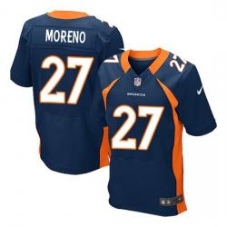 [Elite] Moreno Denver Football Team Jersey -Denver #27 Knowshon Moreno Jersey (Blue)