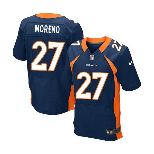 [Elite] Moreno Denver Football Team Jersey -Denver #27 Knowshon Moreno Jersey (Blue)