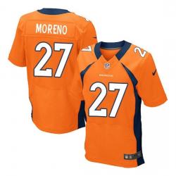 [Elite] Moreno Denver Football Team Jersey -Denver #27 Knowshon Moreno Jersey (Orange)