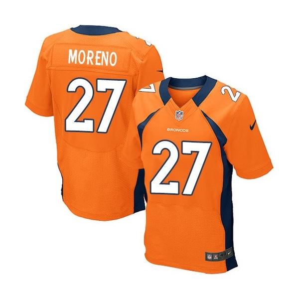 [Elite] Moreno Denver Football Team Jersey -Denver #27 Knowshon Moreno Jersey (Orange)