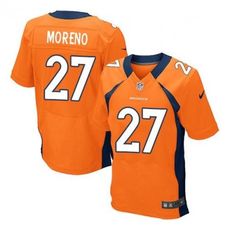 [Elite] Moreno Denver Football Team Jersey -Denver #27 Knowshon Moreno Jersey (Orange)