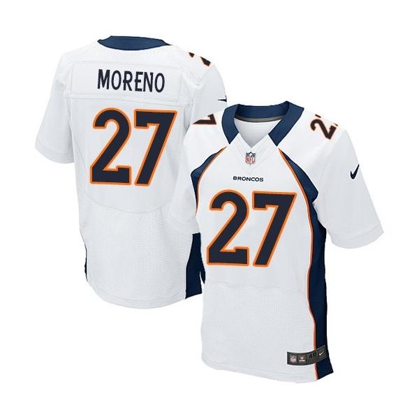 [Elite] Moreno Denver Football Team Jersey -Denver #27 Knowshon Moreno Jersey (White)