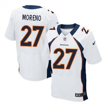 [Elite] Moreno Denver Football Team Jersey -Denver #27 Knowshon Moreno Jersey (White)