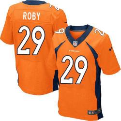 [Elite] Roby Denver Football Team Jersey -Denver #29 Bradley Roby Jersey (Orange)